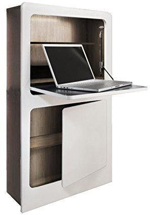 Phoenix 806203WEE Milano Workstation in weiß/Eiche Sägerau im coolen Design