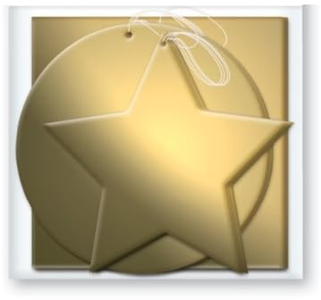 12 x Foil Christmas Xmas Present Shaped Gift Tags in Red Silver or Gold, Gold