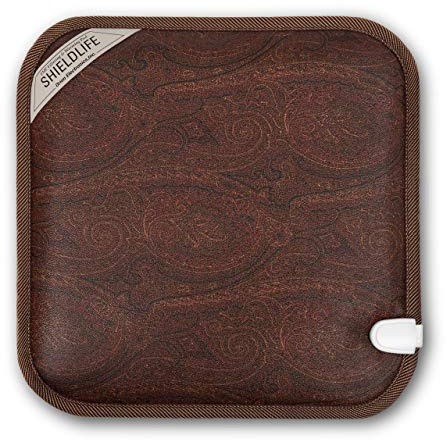 Heated Seat Cushion for Chair, Office – Far Infrared Heating Pad with 99% EMF Blocking – Leather Electric Chair Pad for Back & Hip Pain Relief – TheraPad by Shield Life