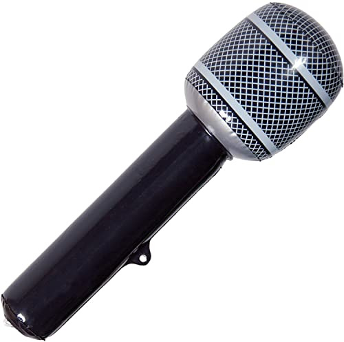 Opblaasbare Microfoon Zwart 31cm | Aufblasbar