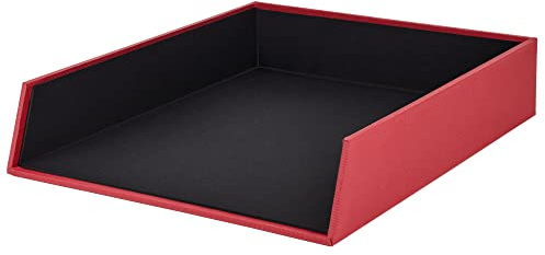 Rössler SOHO Briefablage A4 | Dokumentenablage A4 | Schreibtisch Organizer aus Papier | Ablagefächer stapelbar | Büro Organizer Schreibtisch Zubehör | 32 x 26 x 6 cm | 1 Stück | Farbe: Rot | Ablagefächer stapelbar, Dokumentenablage für Briefe, Unterlagen, Akten und Schreibtischorganisation
