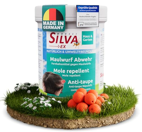 SILVA® Maulwurf Kugeln [100 STK.] - Maulwurf Gift Maulwurfabwehr - Maulwurf Vertreiber Kugeln mit Sofort- und Langzeitwirkung - Effektives Mittel gegen Maulwürfe bekämpfen - Anti Maulwurf Mittel