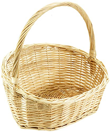 Kobolo Geschenkkorb Präsentkorb Henkelkorb Korb aus geflochtener Weide - Gr 2 42x35x13/39 cm