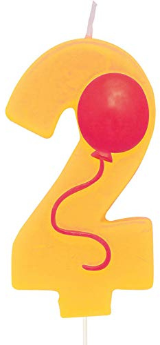 Creative Converting Numerical Balloon Candle, 3.5, Yellow