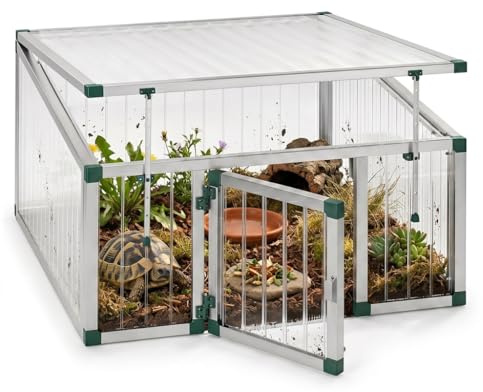 Beckmann Schildkrötenhaus mit Tür 101 x 107 cm – Premium Outdoor Freigehege aus PLEXIGLAS® Alltop – UV-durchlässig & wetterfest – Frühbeet für Landschildkröten – Made in Germany – Frühbeet – Rostfrei