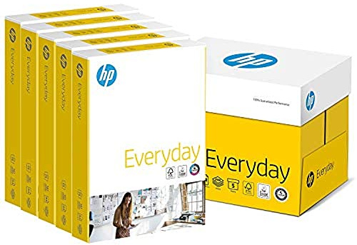 HP Printer Paper, Everyday A4 Paper, 210x297mm, 75gsm, 5 Ream Carton, 2500 Sheets - FSC Certified Copy Paper, White