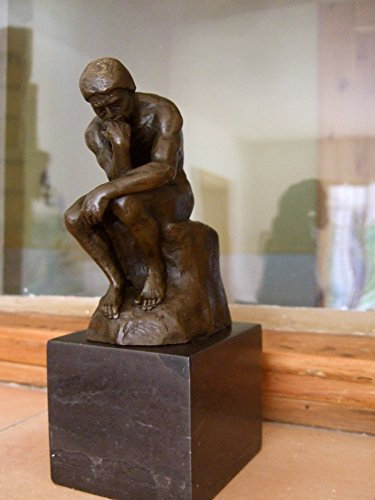 Antikas - Skulptur Der Denker, original Bronze Figuren hochwertige Schreibtisch Skulpturen