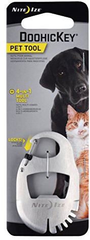 Nite Ize DoohicKey Pet Tool, Pet Multi Tool, Burr Comb, Tick Remover, Nail File, Bottle Opener, Stainless Steel