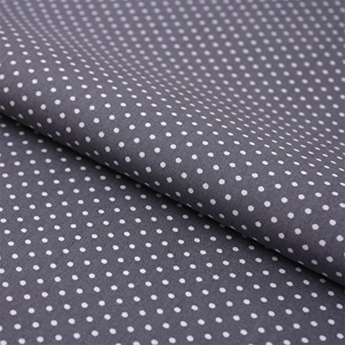 Stoff Grau Weiß gepunktet – Baumwollstoff Punkte Grau 145 cm breit, 2 mm Tupfen, schadstoffgeprüfte Meterware für Kleidung, Kissen & Deko