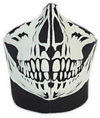 GOODSPORTS - Demi Cagoule Tour De Cou Neoprene Black Skull - Ghost Tete De Mort - Taille Unique Réglable - Airsoft - Paintball - Outdoor - Ski - Snow - Surf - Moto - Biker - Quad