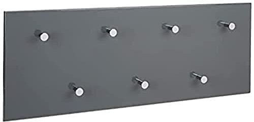 HAKU Möbel Wandgarderobe chrom, grau, MDF, Metall - Maße: B 80 cm x H 30 cm x T 6 cm, Style: Modern