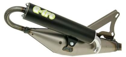 Auspuff TECNIGAS Q-TRE MOTOWELL Magnet RS 2-Takt | 2-Takt Roller-Auspuff für 50cc Zylinder, schwarzer Endschalldämpfer; kompatibel mit Yamaha Aerox, MBK Nitro, Aprilia SR50