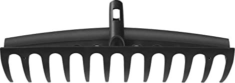 Fiskars Rechen-Kopf, 12 Zinken, Verbindbar mit Fiskars Solid Stiel, Breite: 41 cm, Kunststoff-Zinken, Schwarz, Solid, 1014917