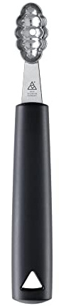 triangle Curly Melon Baller - Stainless Steel Scoop for Fruits, Vegetables, Butter & More - Comfortable, GreenGrip Handle - Dishwasher Safe - Made in Germany