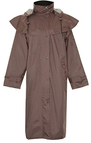 Ladies Country Estate Sandringham Waterproof Fabric Lined Riding Coat Brown 16