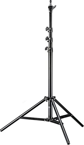 Bresser F001963 BR-TP240 PRO-1 kompaktes Lampenstativ 220 cm schwarz | Aluminium, verstellbar von 80,5 bis 240 cm, gefaltet 71,5 cm, 1/4 Zoll und 3/8 Zoll Spigotadapter 1,3 kg
