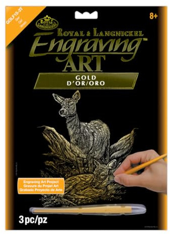 Royal & Langnickel GOLF15 - Engraving Art/Kratzbilder, DIN A4, Reh, gold