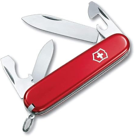 Victorinox, Recruit, Coltellino Svizzero, Originale, Multiuso, Campeggio, 10 Funzioni, Lama, grande, Apriscatole