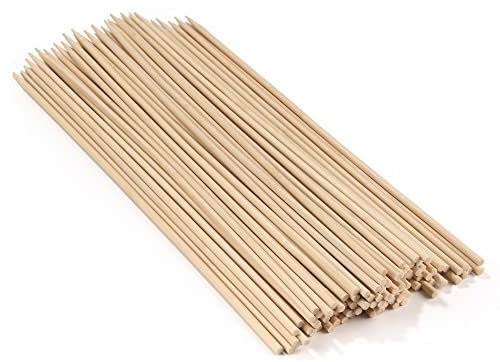 BambooMN Premium 17.5 Inch (1.5ft) Long 5mm Thick Safe Multipurpose Tornado Twist Potato Bamboo Skewers, 100 Pieces Perfect for Camping or Outdoor Party, Garden Sticks