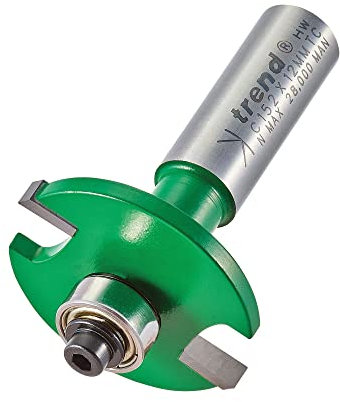 Trend CraftPro Kugelgelagerter Nutfräser für Flachdübel, 12 mm Schaft, 4 mm Schnittlänge, Für Flachdübeldurchmesser 0, 10, 20, Hartmetallbestückt, C152X12MMTC