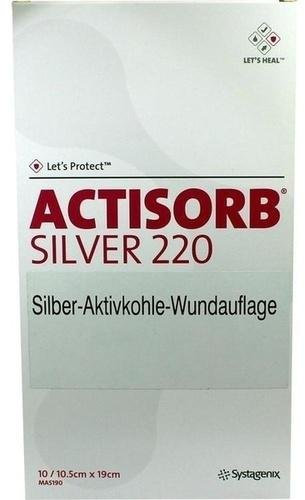 ACTISORB 220 Silver 19x10,5 cm steril Kompressen 10 St