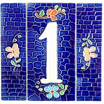 fd-bolletta arredamento e illuminazione Numéro de maison,plaques maison,numero de maison exterieur chiffres briques Bleu nb1 Dimensions: hauteur 15cm, largeur totale 15,3cm