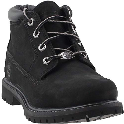 Timberland Nellie Waterproof (Wide Fit) - Stivali Chukka Donna, Nero (Black Nubuck), 38.5 EU