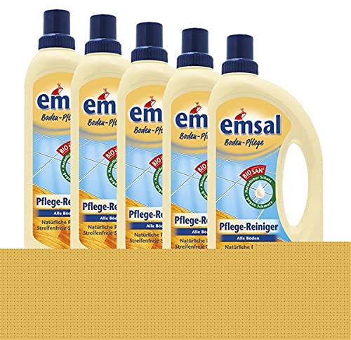 5x emsal Boden-Pflege Pflege Reiniger 1 Liter mit Biosan - Natürliche Pflege