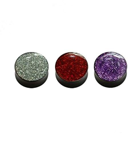 eeddoo Flesh Tunnel Glitzer Schwarz Acryl