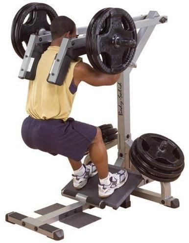 Body-Solid GSCL-360 Beintrainer | Kniebeugenmaschine | Wadenmaschine mit Gewichten, 50mm (Hantelscheiben Guss (Griffnarbe))