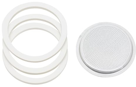 Pièces de Rechange pour cafetière de 3 Joints et 1 Filtre pour 3 Tasses, Multicolore, Taille Unique