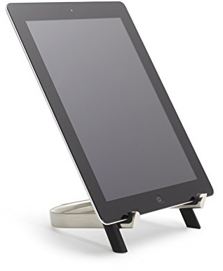 Umbra Udock Tablet-Ständer, klappbarer Halter für Bücher, Zeitschriften, Ipad und mehr, Aluminium/Silikon