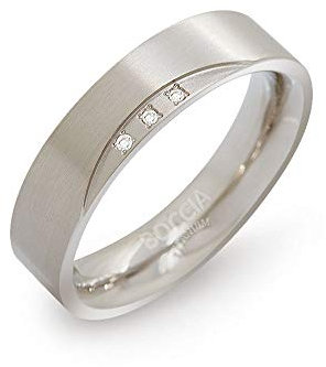 Boccia Damen-Ring Titan mattiert Diamant (0.045 ct) weiß Brillantschliff Gr. 48 (15.3) - 0138-0248
