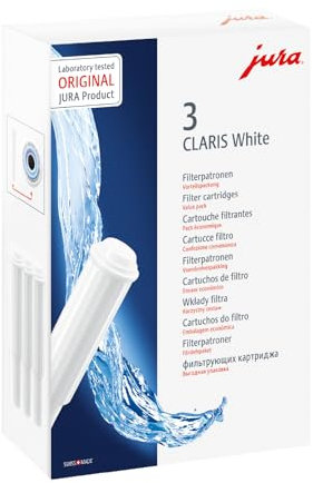 JURA original - CLARIS White Filterpatrone gegen Kalkablagerungen - TÜV-zertifizierte Hygiene - 3er-Pack - 68739