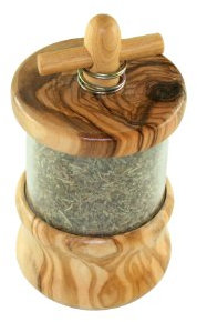 Moulin à herbes en bois d'olivier