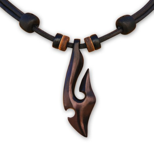HANA LIMA Halskette Surferkette handgefertigt Hei Matau Maori Neuseeland Herren Damen Lederkette Surferhalskette