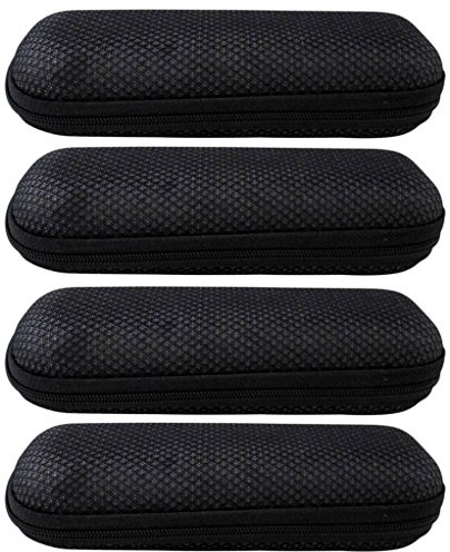 Eyekepper EVA Zipper Box fuer Lesebrille Brillenetui Hartschale Reißverschluss Schwarz(4 pcs)