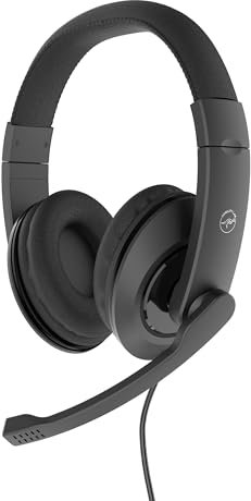 Mobility Lab – ML301198 – Casque avec microphone stéréo 550 – Câble de 2 mètres, adaptable – Connecteur USB + USB-C adaptateur – Casque pour télétravail, centre d’appels, conférences téléphoniques