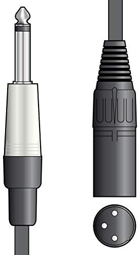 MICROPHONE CABLE (12 METRE) (BLACK) / JACK TO XLR (MALE)