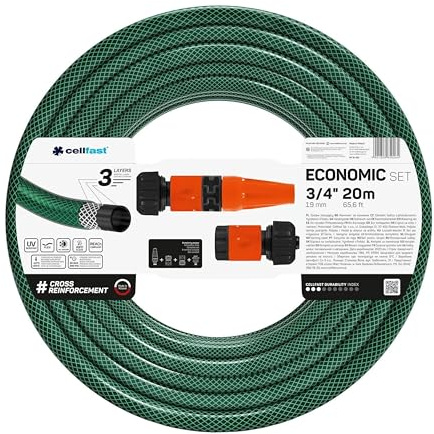 CELLFAST Rasensprenger Set Economic Bewässerung | Komplettes Rasensprenger-Set mit Schnellanschluss für Garten, Rasen und Pflanzen