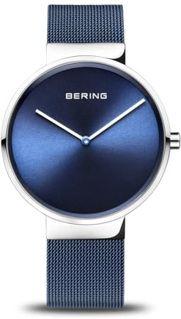 Bering Unisex Quarz Uhr | Armbanduhr 39 mm Edelstahlgehäuse und Zifferblatt | Milanaisearmband | Saphierglas | 5 ATM | 14539