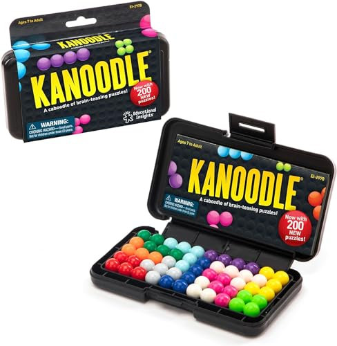 Learning Resources Kanoodle 3D Brain Teaser Puzzle, Travel Game for Adults and Kids Ages 7 8 9 10+, Gift for Boys and Girls, Featuring over 200 Challenges