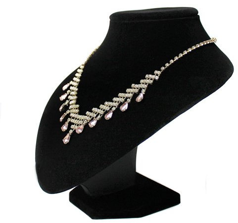 Yudu Schmuckbüste Dekobüste dick gepolstert H18cm Samt schwarz