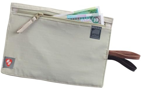 Lewis N. Clark RFID Blocking Money Belt Travel Pouch + Credit Card, ID, Passport Holder for Women & Men, Tan, One Size