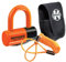 Kryptonite 0720018999591 Lucchetto Disco Evolution con Custodia e Cavo Reminder, Arancio, 12 mm x 100 cm