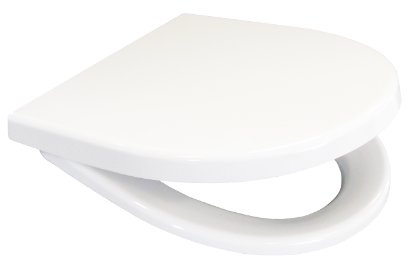 Wisa (eine Marke von Fluidmaster) D-Star 300 Soft Close D-förmiger Toilettensitz, Top-Fix-Montage, kratz- und verschleißfest, geeignet für wandmontierte, bodenstehende und wandmontierte Toiletten