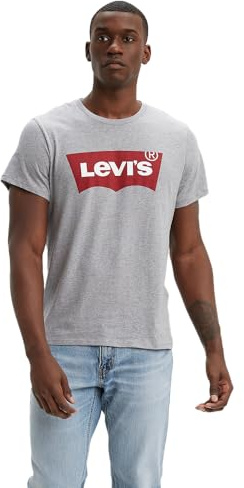 Levi's Graphic Set-in Neck T-Shirt, Grey, M Hombre