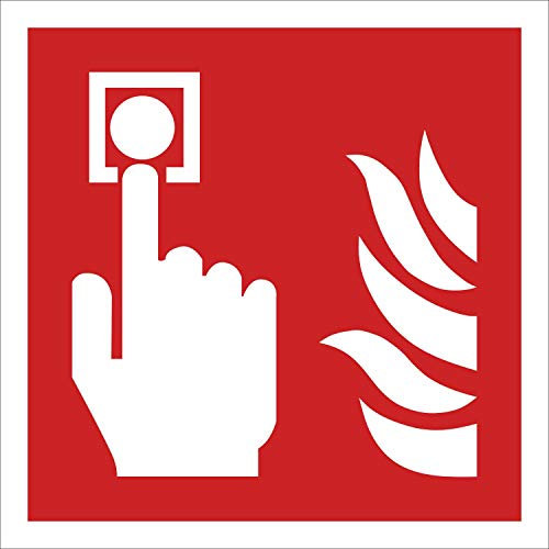 Brandmelder Brandschutzzeichen Symbol Aufkleber Nachleuchtend ASR A1.3 400 x 400 mm