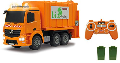 Jamara 405079 – Sopbil Mercedes Antos 1:20 2,4 G – uppdragning av soptunnan, 2 runda lampor på taket, blinkers, ljus fram och bak, 4 hjuldrift, gummidäck