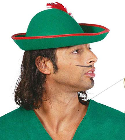 Gorro Sombrero Ladrón de los Bosques Robin Hood Verde Talla Unica Hombre Accesorio Disfraz Carnaval Halloween Fiesta